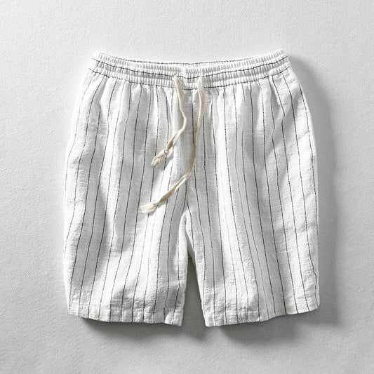 Eli Moreau Short en lin rayé