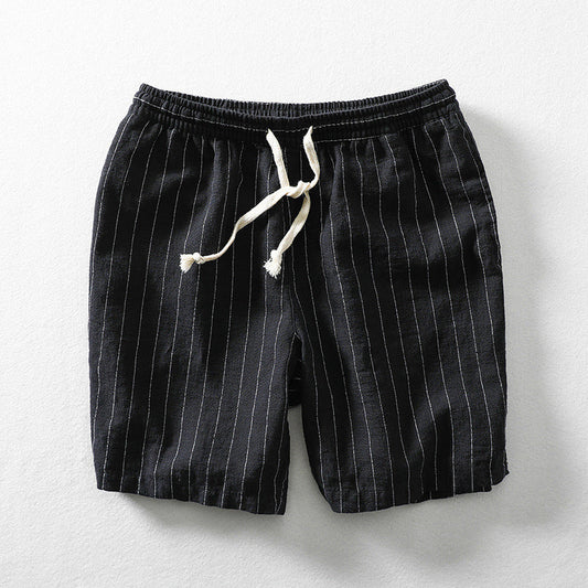 Eli Moreau Short en lin rayé